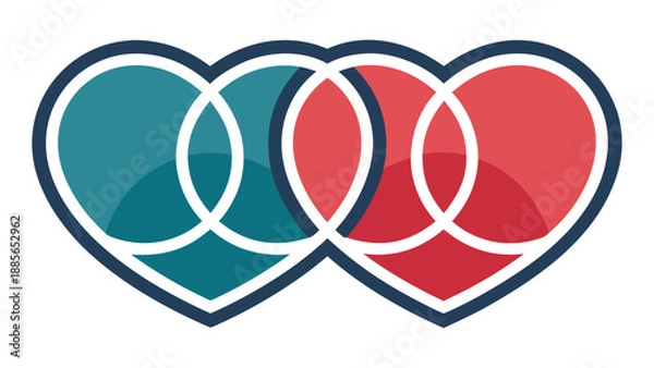 Obraz Vibrant interconnected hearts in modern design