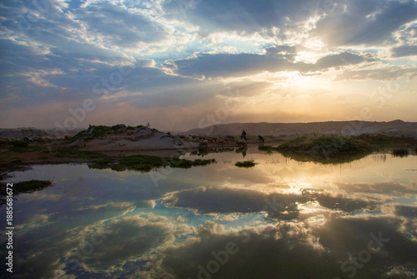 Obraz sunset on the river