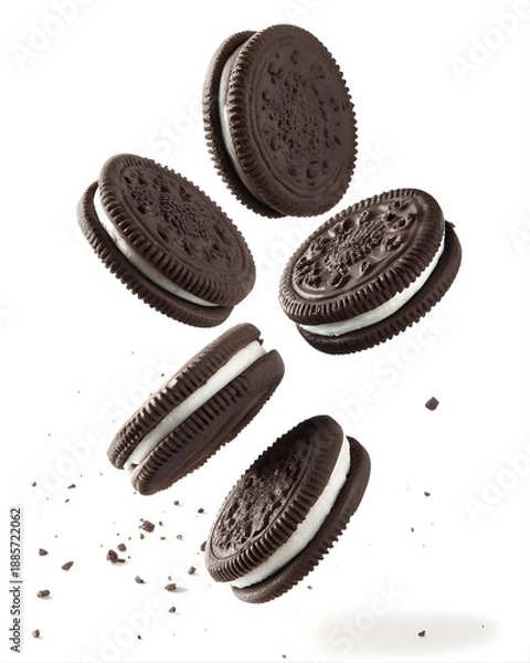 Obraz Biscuits with stuffed cream on white background 