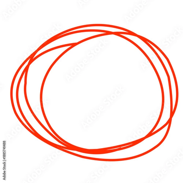 Obraz Red handrawn scribble marker circle. Red circle 