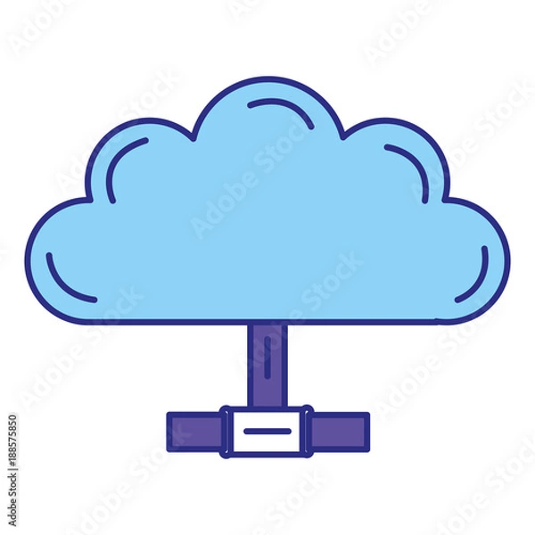 Fototapeta cloud computing isolated icon vector illustration design