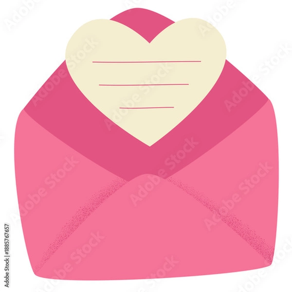 Obraz pink heart in the envelope