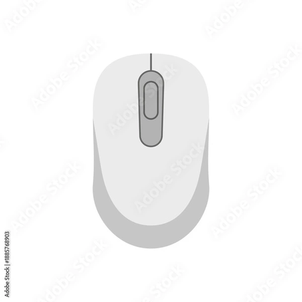 Obraz Computer mouse device flat vector illustration isolated on white background