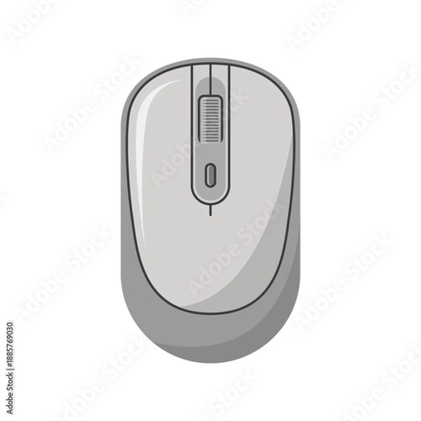 Obraz Desktop computer mouse flat vector illustration isolated on white background
