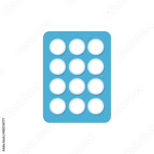 Obraz Pharmaceutical capsule pack flat vector illustration isolated on white background