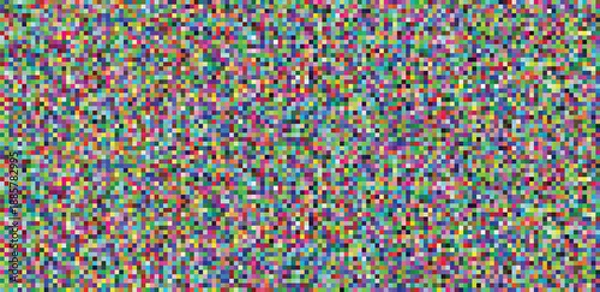 Fototapeta Multi-colored rectangular pixel background. Colorful mosaic pixel art texture. Vector illustration.