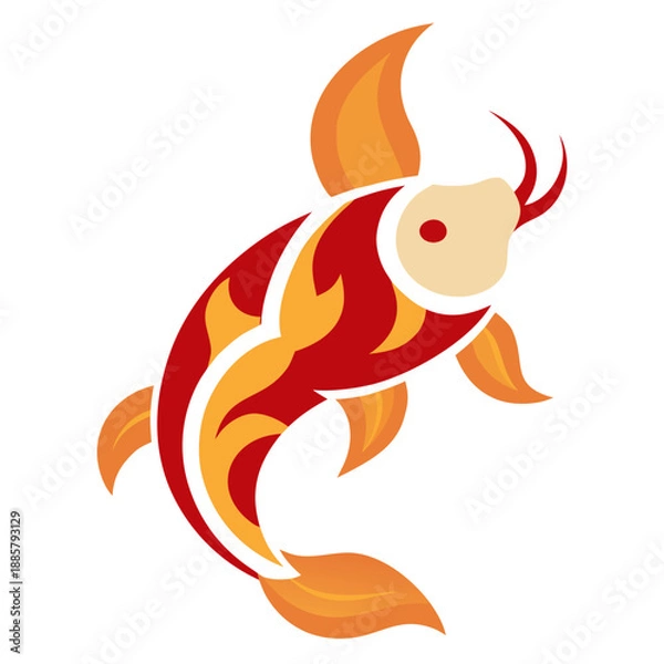 Obraz Vibrant koi fish in motion