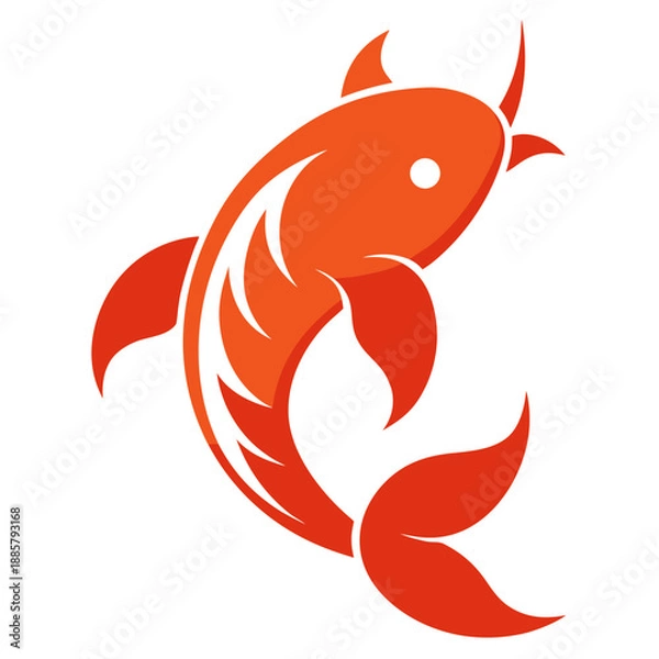 Obraz Stylized red koi fish