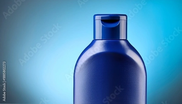 Obraz blue plastic shampoo bottle