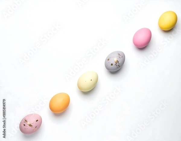 Obraz Colorful Easter eggs in a row.