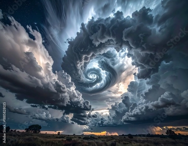 Obraz Dramatic stormy weather with swirling clouds.