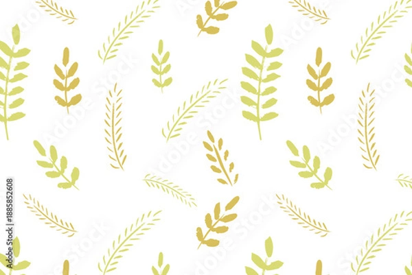 Obraz Hand drawn beige botanical seamless spring pattern, brush strokes