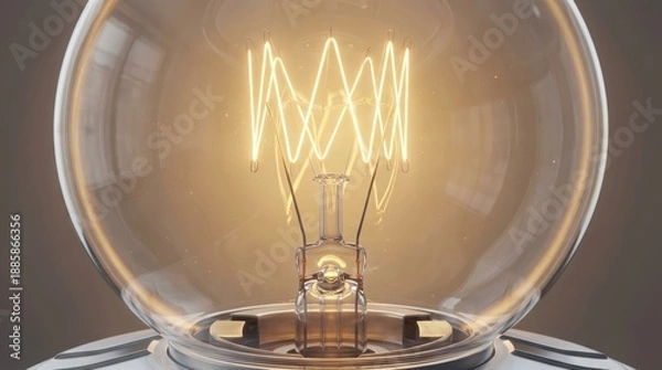 Obraz 温かい光を放つ電球のフィラメントとガラス内部のクローズアップ generative ai