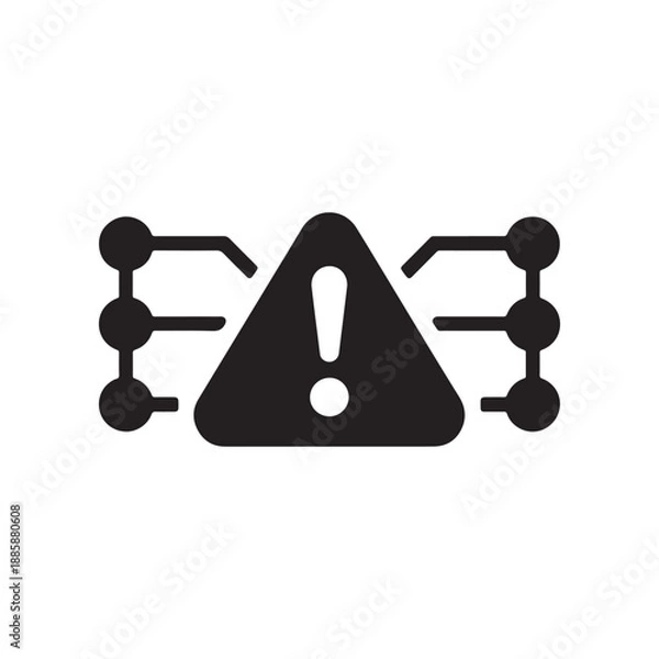 Obraz Cyber attack alert warning icon for network security and system protection