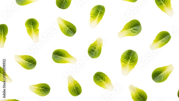 Fototapeta Scattered Lettuce Leaves Pattern