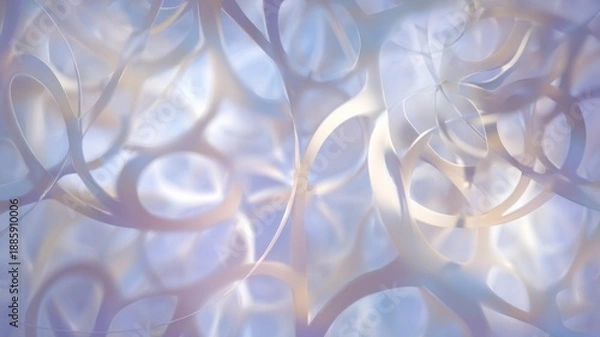 Obraz Iridescent serpentine forms on pastel background. AI generated