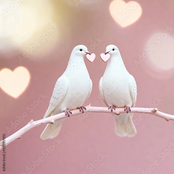 Obraz two doves with heart