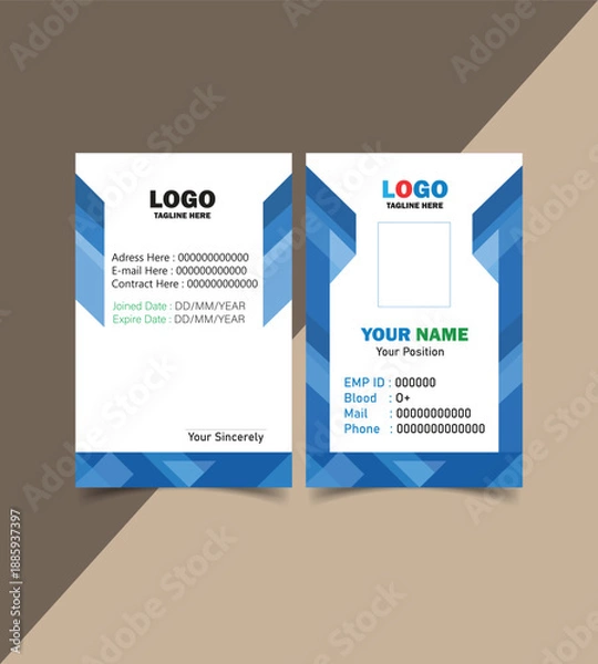 Fototapeta ID Card Design Template