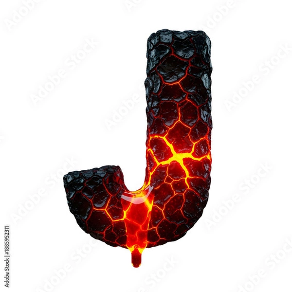 Obraz Lava-filled letter j