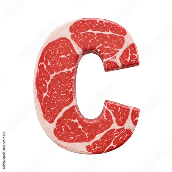 Obraz Creative red meat letter c