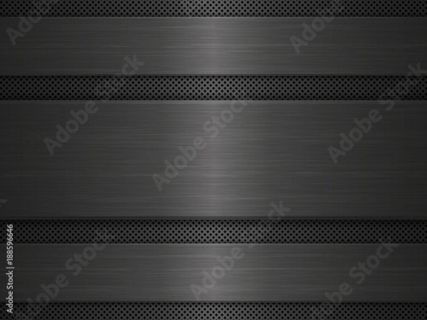 Fototapeta Black metal texture background. Vector illustration