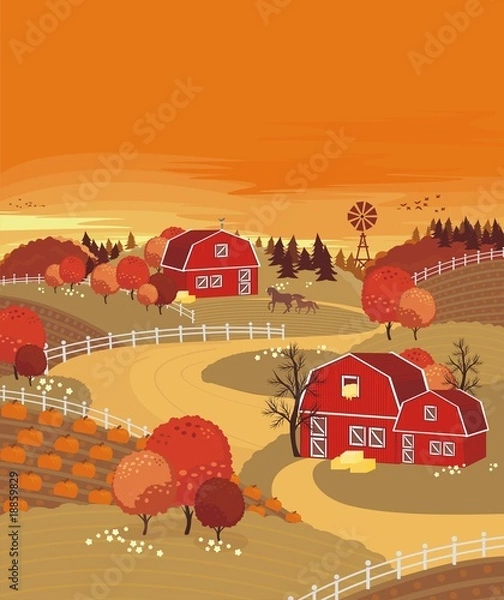 Obraz autumn farm