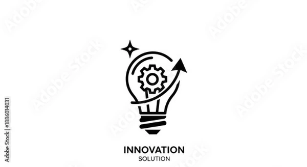 Obraz Innovation Solution Light Bulb Gear Arrow Spark.