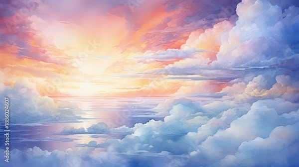 Obraz Watercolor sky