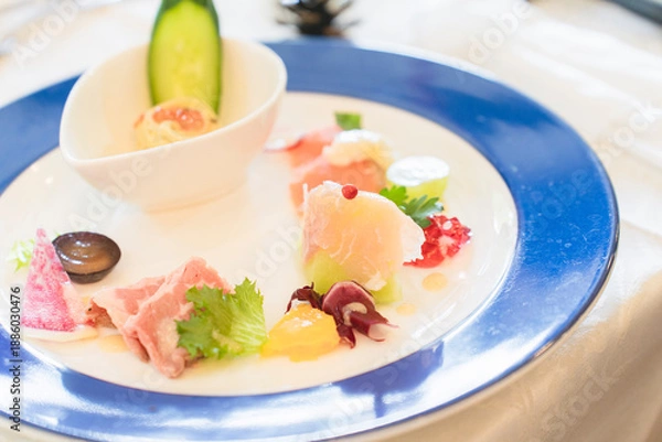 Fototapeta 空の庭ウエディング 披露宴 前菜プレート