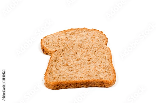 Fototapeta The perfect slice of bread isolated on a white background