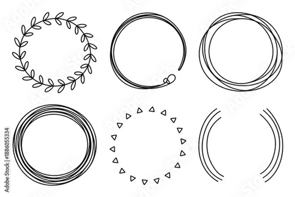 Obraz Hand-drawn circular frame designs and borders