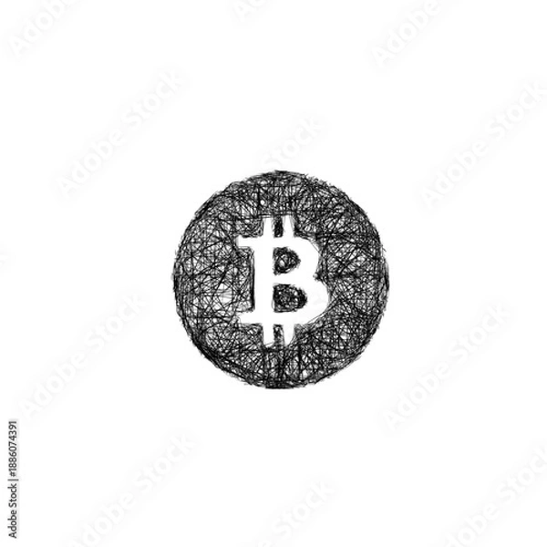 Obraz Sketch cryptocurrency icon design