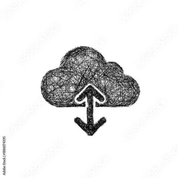 Obraz Sketch cloud storage icon design