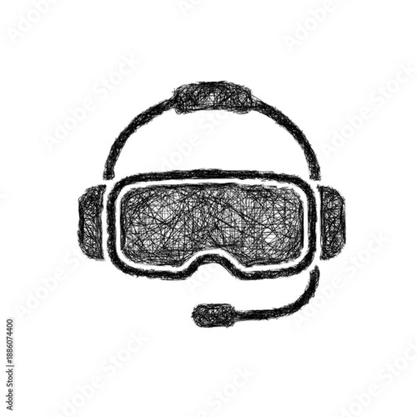 Obraz Sketch virtual reality icon design