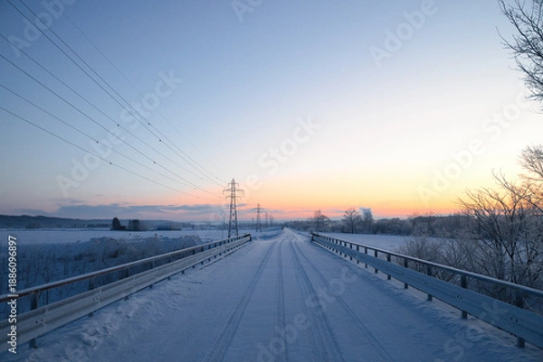 Fototapeta 冬の道