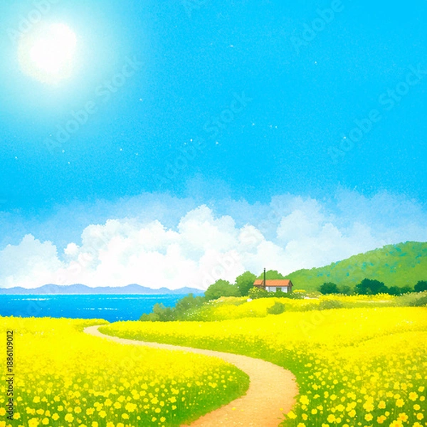 Fototapeta 島の春の風景