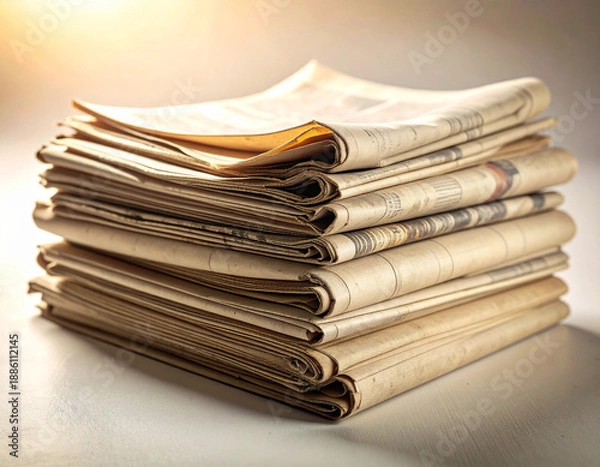 Obraz 古い新聞の束/stack of old newspapers