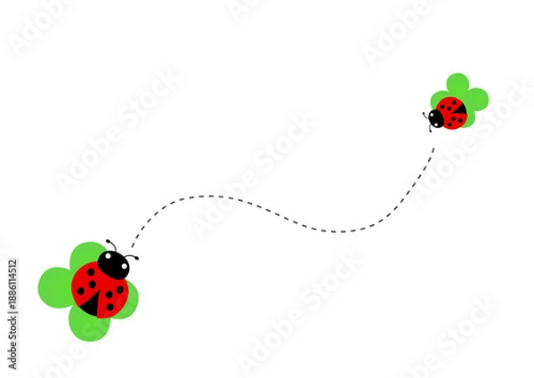 Obraz かわいいてんとう虫の親子