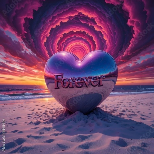 Obraz heart on the sand