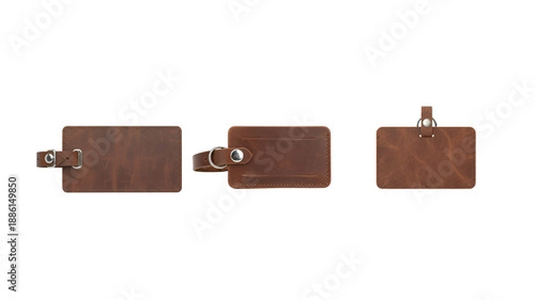 Obraz Brown leather wallet on transparent background
