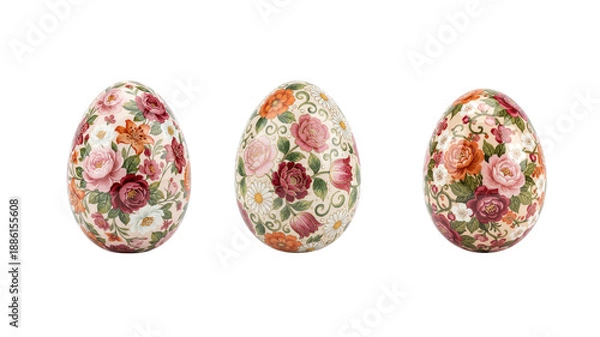 Obraz Decorative flower eggs on a transparent background