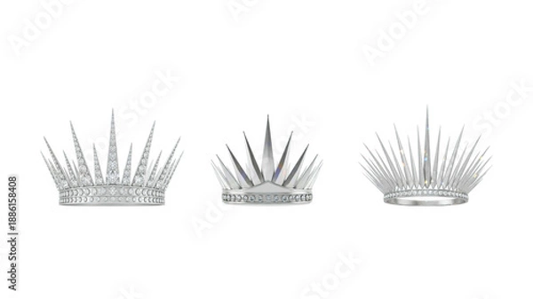 Obraz Silver crown on transparent background