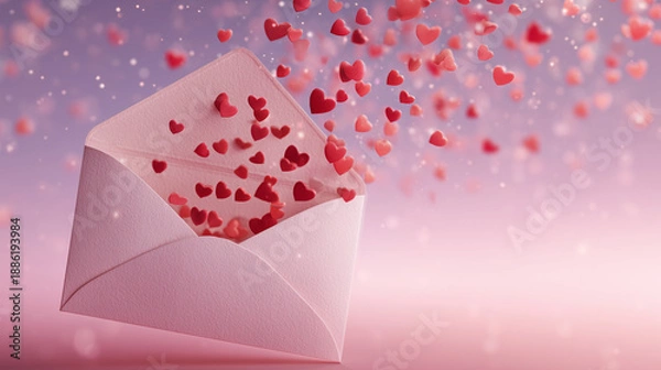 Fototapeta Romantic envelope celebration concept