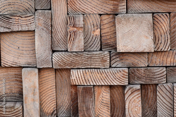 Obraz 2x4 Ends Stacked in Irregular Patterns Closeup Abstract Texture Background