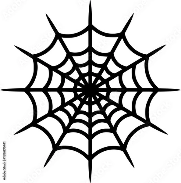 Obraz Spider web vector black silhouette print design
