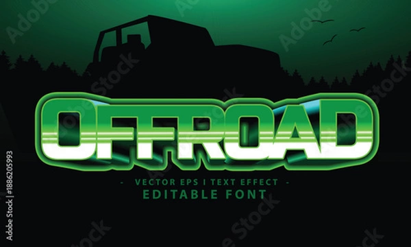 Obraz Neon Green Offroad Text Effect Vector Design