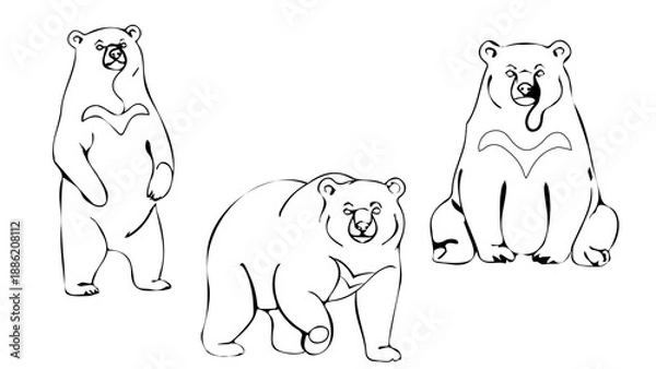 Obraz ツキノワグマの線画