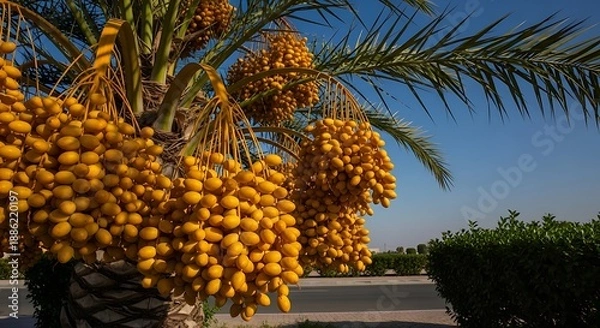 Obraz Date Palm Tree with Ripe Dates