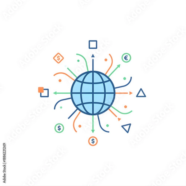 Obraz global business concept