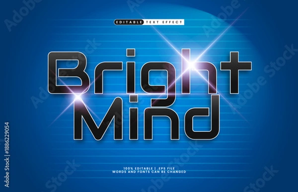 Obraz Bright Mind Editable Text Effect – Smooth Luminous Typography for Logo, Poster, and Title